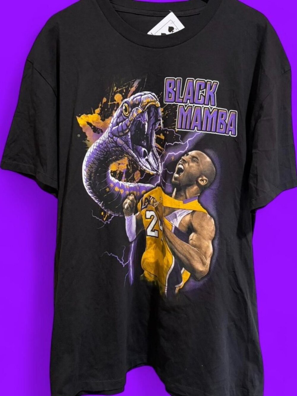 Vintage Kobe Bryant Black Mamba Los Angeles Lakers Black Tshirt
